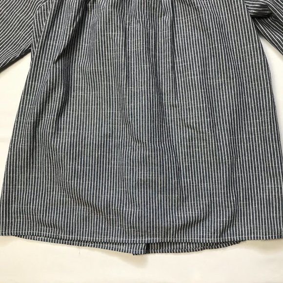 Michelle Thomas Gray and Navy Striped Off The Shoulder Blouse - Picture 4 of 7